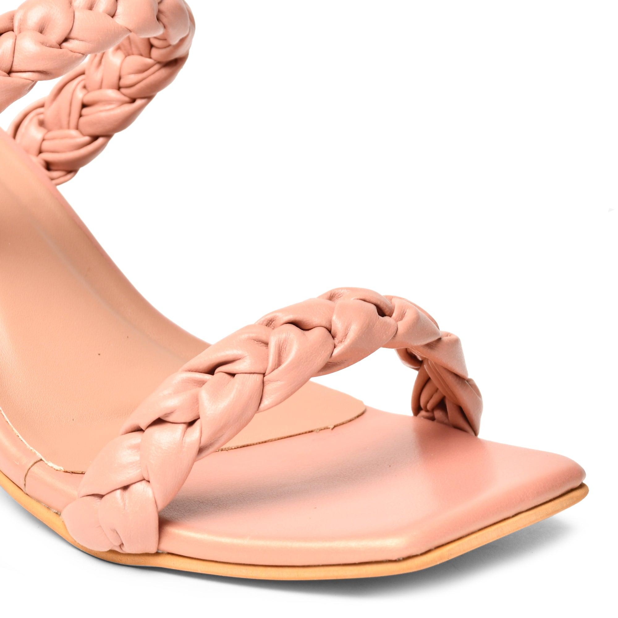 GNIST Braided Strap Pink Heels - Gnist Fashion