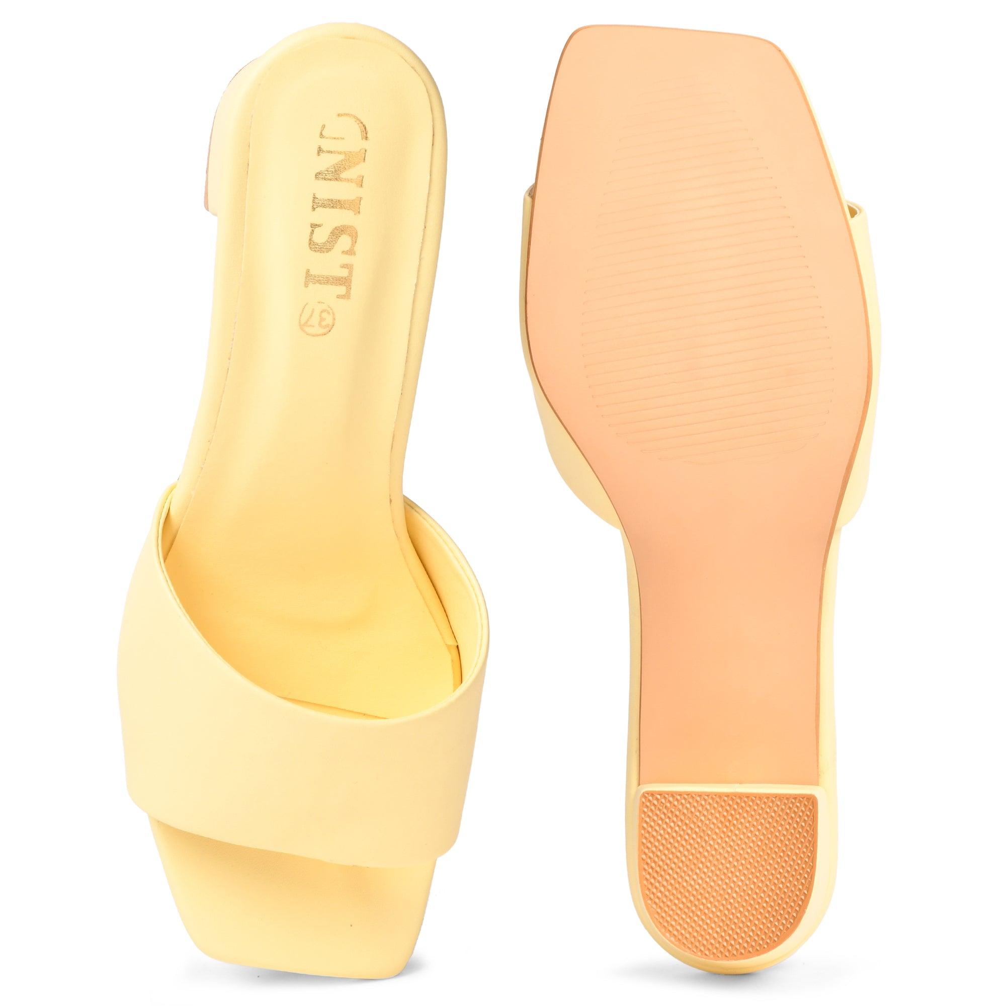 GNIST Chunky Yellow Heels - Gnist Fashion