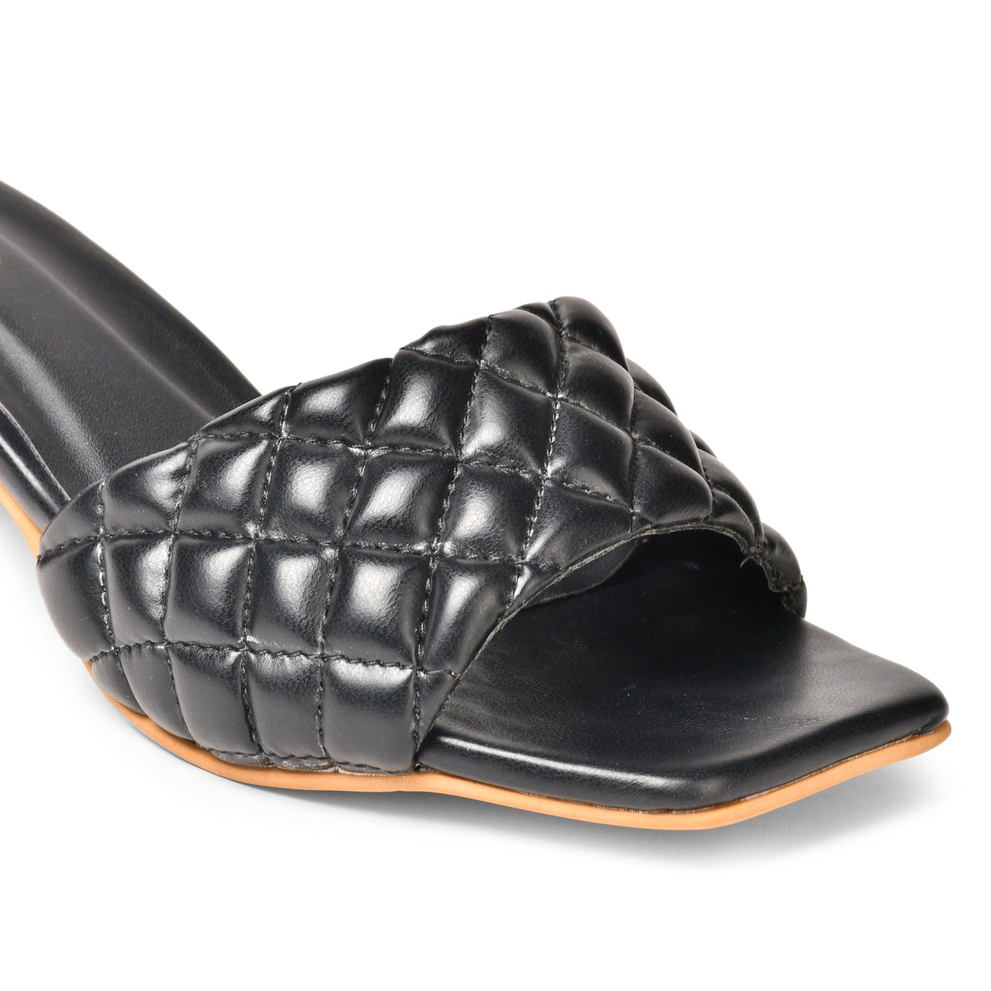 GNIST Chunky puffed Strap Black Heels - Gnist Fashion
