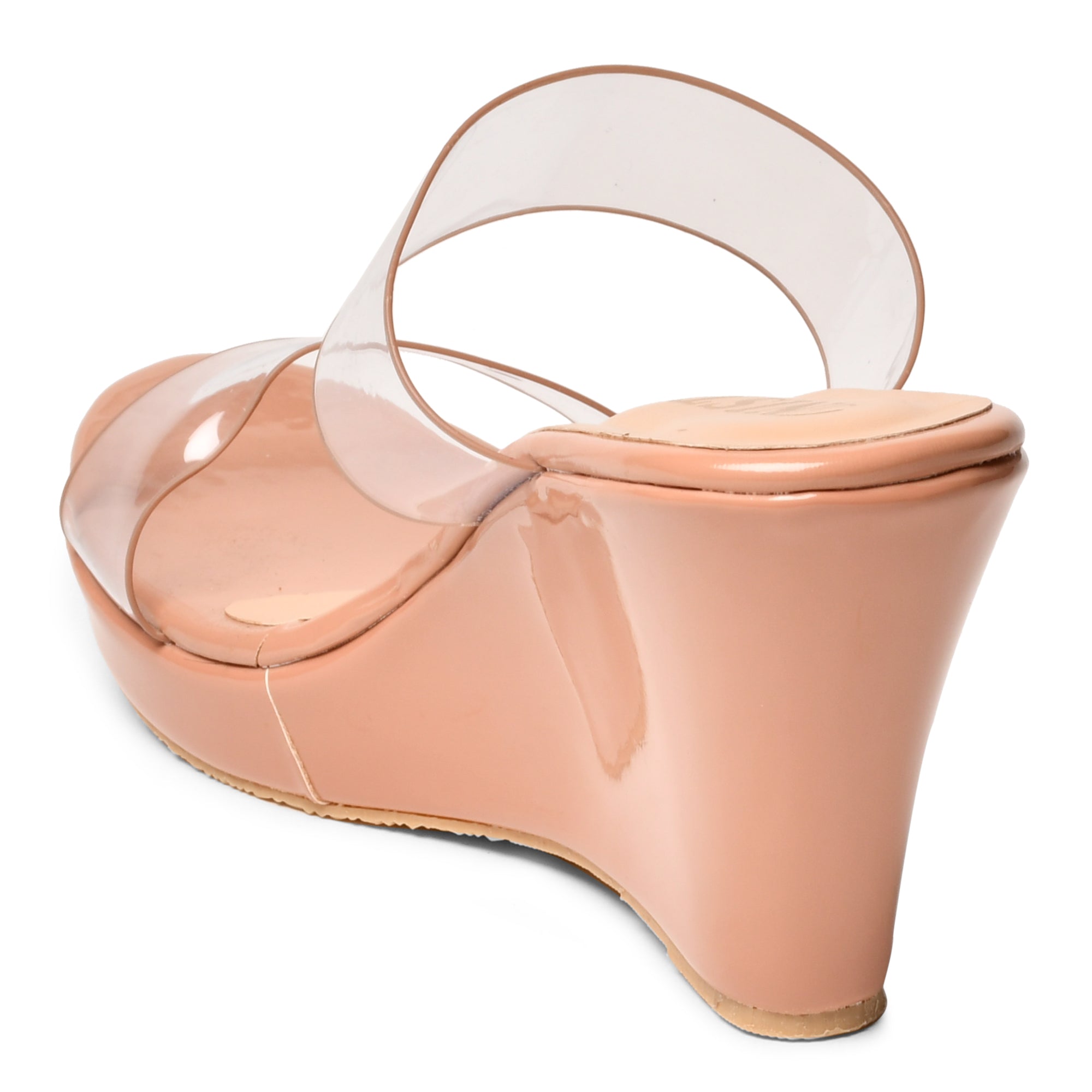GNIST Double Transparent Strap Pink Wedge